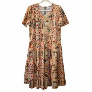 Lularoe Amelia Dress Orange Size 3XL Multi‎ Colored Stripe Print
